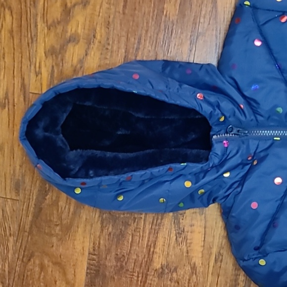 SWISS TECH Girl's Blue Winter Puffer Jacket with Hood - Size Large 10/12 - Picture 2 of 13